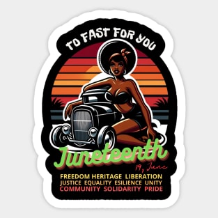 HotRod - Vintage Retro Dawn After Dusk: A  Pin-up 19 June Juneteenth Tribute Sticker